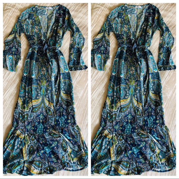 Boho Gypsy Paisley Maxi Dress - Picture 4 of 8